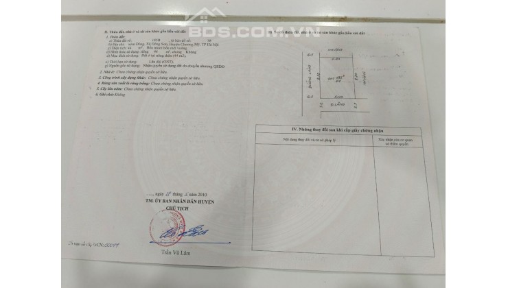 Cc Bán đất tặng nhà 2 tầng, 44m2, 1.x tỷ, tk4, ô góc, ô tô tránh, tại Đông Sơn Chương Mỹ Hà Nội