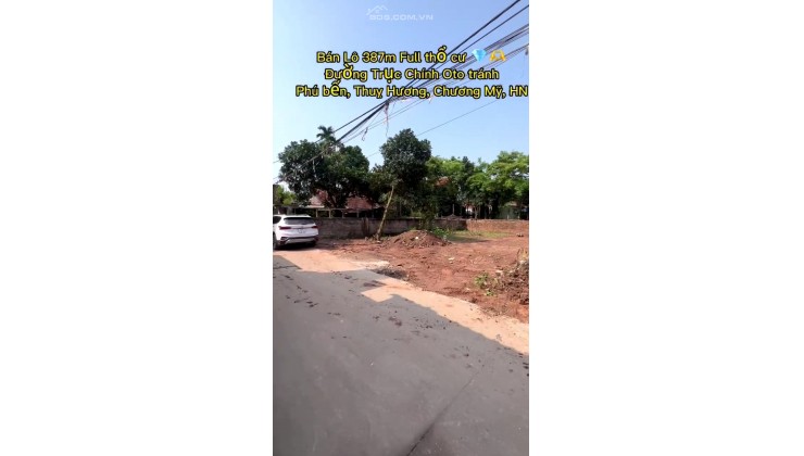 Đất 387m2, Full thổ cư, tk 4, Thụy Hương, Chương Mỹ, giá chỉ 1x tr/m2, ô tô, ngõ thông