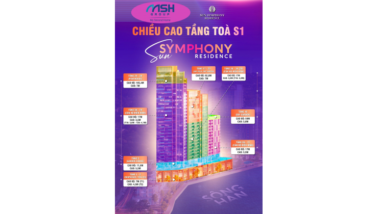 Nhận booking thời điểm đầu Dự án mặt sông Hàn Đà Nẵng Sun Symphony - Đối diện lễ hội pháo hoa Quốc tế