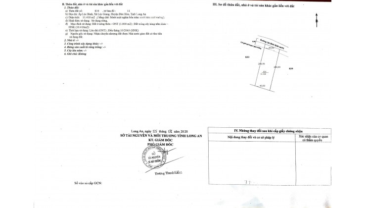 Bán đất tại mặt tiền đường Lộc Bình 6, xã Lộc Giang, Huyện Đức Hòa, tỉnh Long An