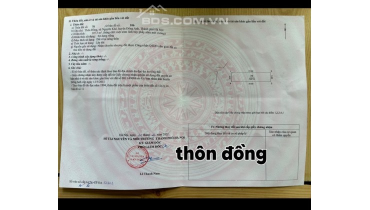 112m thôn dồng nguyên khê