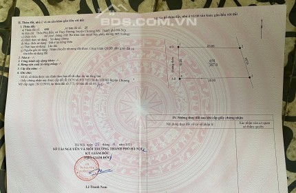 Đất 387m2, Full thổ cư, tk 4, Thụy Hương, Chương Mỹ, giá chỉ 1x tr/m2, ô tô, ngõ thông