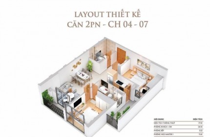 Căn hộ Chung cư Khai Sơn City 77m