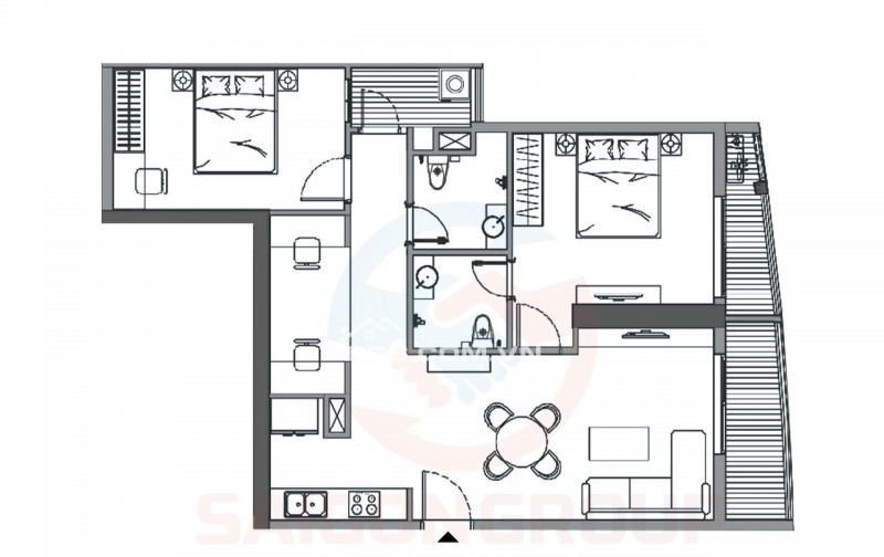 Bán căn hộ 84m2 tòa G4, G5 bc hướng ĐN le grand jardin sài đồng, long biên