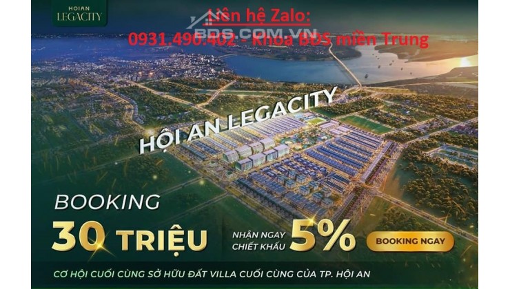 Đất nền mini villa Hội An Legacity, 140m ngay cạnh phố cổ, sổ hồng ngay GĐ1