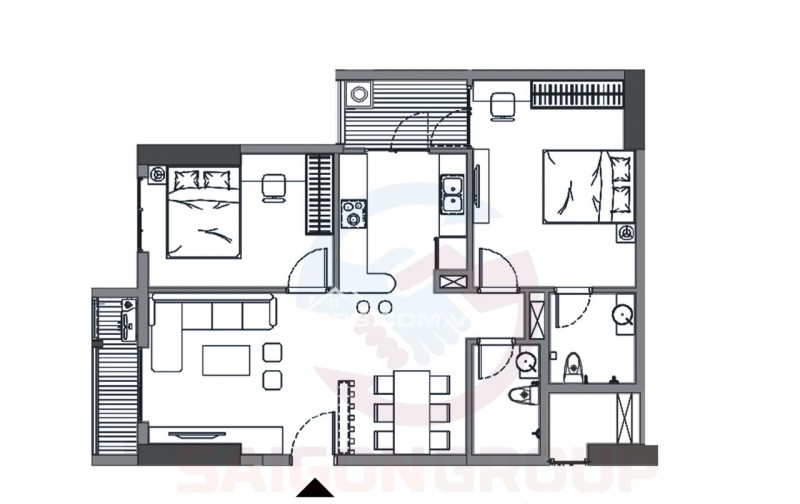 Bán căn hộ 77m2 le grand jardin tòa G4, G5 bc hướng ĐN sài đồng, long biên