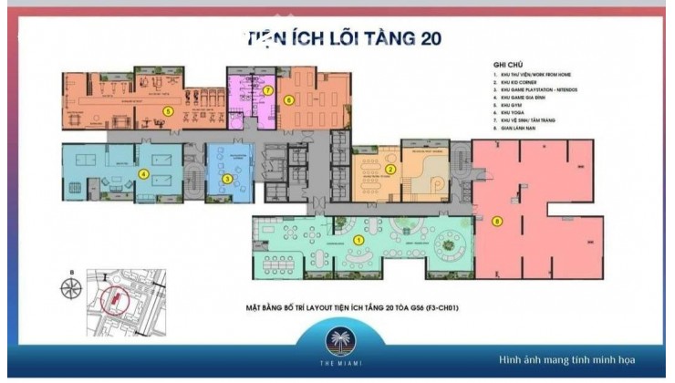 Bán Căn 1PN+1 The Miami GS6 Tầng 05 Căn 06 - Siêu VIP - View Nội Khu - Hướng Đông Nam.