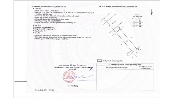 Bán lô đất đối diện cổng chùa Thiên Hưng, An Nhơn (giá chỉ 1ty380)