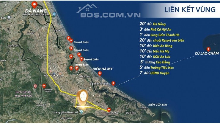 Chỉ Với 14 Triệu/M2 - Sở Hữu Ngay Lô Đất Nền Gần Phố Cổ Hội An Sinh Lời Cao