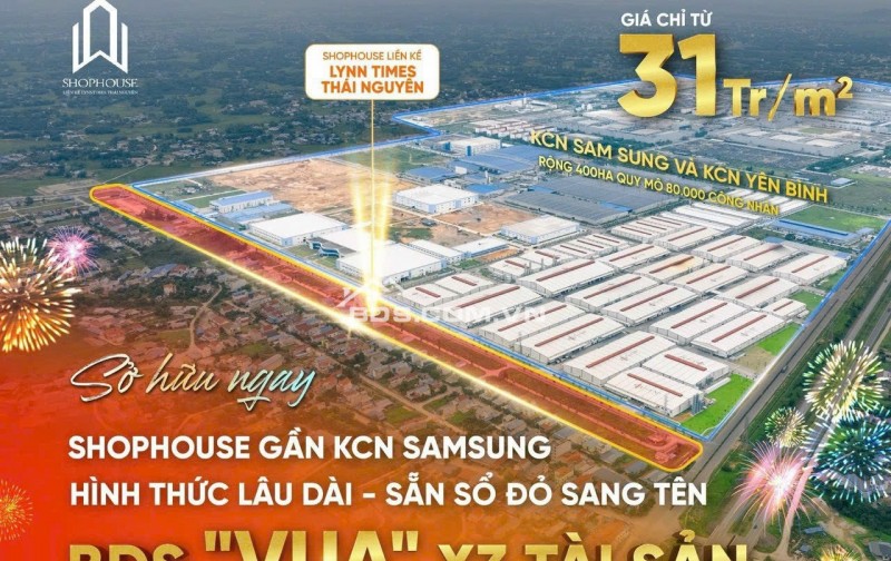 CỰC HIẾM CHỈ 2 TỈ - Đất nền Shophouse gần KCN, sẵn sổ đó, đầu tư lãi hơn shop chân đế chung cư.