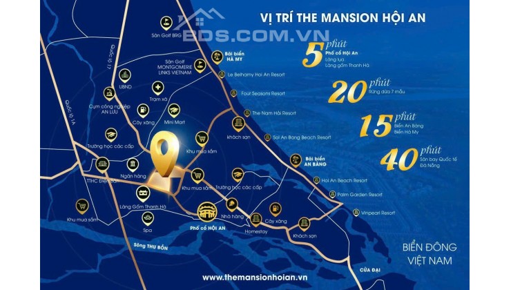 Bán đất nền phân lô The Mansion Hội An, Đường An Dương Vương, Huyện Điện Bàn giá chỉ 24,7tr/m2