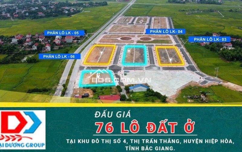 Đấu giá Khu dân cư số 4- TT Thắng- Hiệp Hoà- BG giá F0