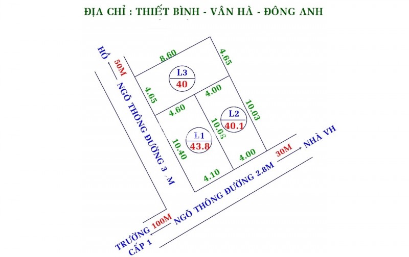 Bán đất phân lô tại  Đông Anh giá đầu tư,Lô góc 2 mặt tiền  chỉ hơn  tỷ  Đường oto đi tứ phía