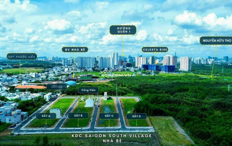 Bán Đất Tại KDC Sài Gòn South Village Phước Kiển (Hàng Dương) Nhà Bè  Giá chỉ từ 4.8 tỷ. Lh:0898231415.