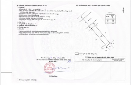 Bán lô đất đối diện cổng chùa Thiên Hưng, An Nhơn (giá chỉ 1ty380)