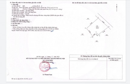 Dành cho nhà đầu tư phân lô. 256m đối diện Đấu giá Văn Quán, Đỗ Động, Thanh Oai giá đầu tư