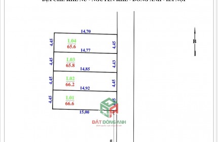 BÁN ĐẤT PHÂN LÔ KHÊ NỮ, NGUYÊN KHÊ, ĐÔNG ANH - GIÁ ĐẦU TƯ 4XTR/M2