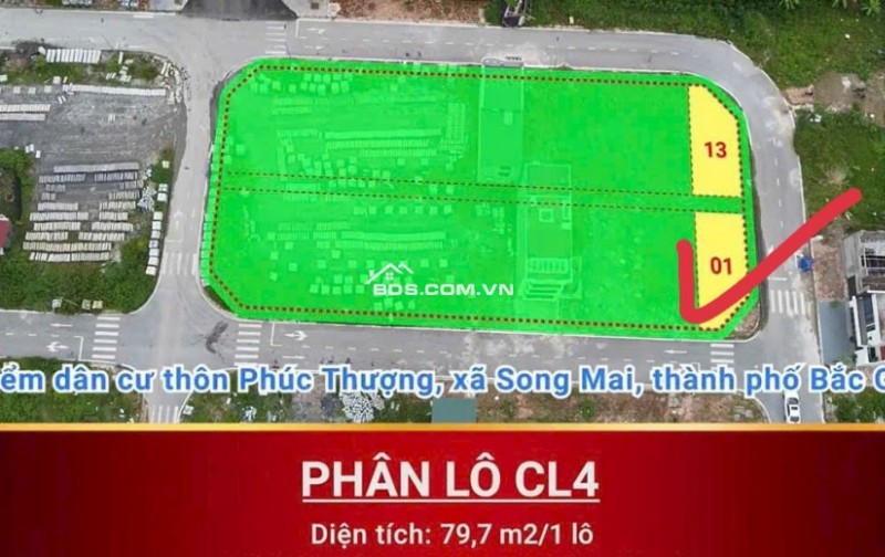 Chỉ 1,8 tỷ sở hữu đất đấu giá lô góc rẻ nhất TP Bắc Giang 80m2 sẵn sổ đỏ. Lh:0931894139