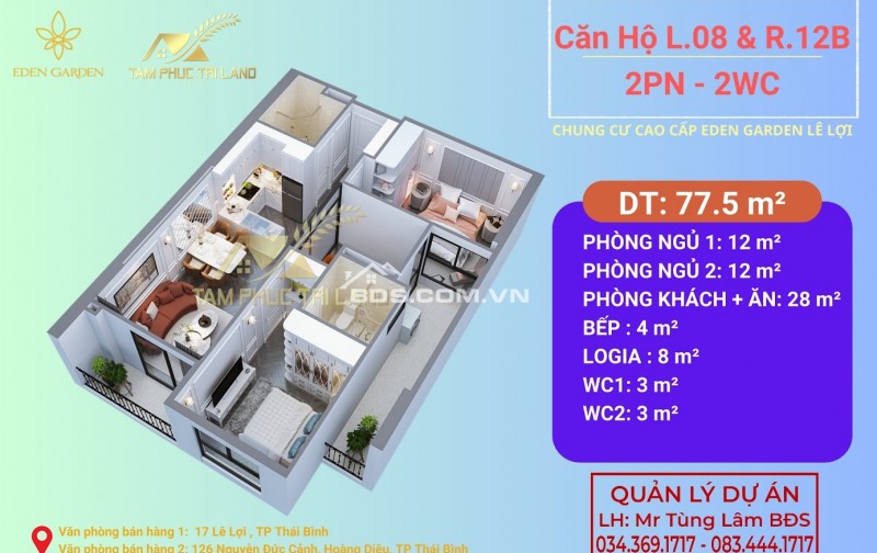 Căn hộ L.08 Chung cư cao cấp Eden Garden - Lê Lợi