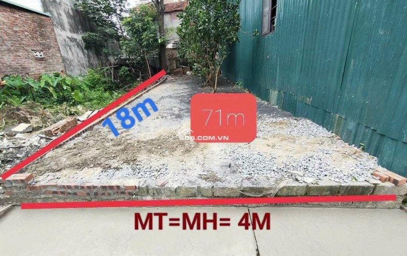 Tôi cần bán 71,6m2 đất Ngọc Hòa, giáp tt Chúc Sơn, Chương Mỹ,Hà Nội, mặt ngõ thông,ô tô vào