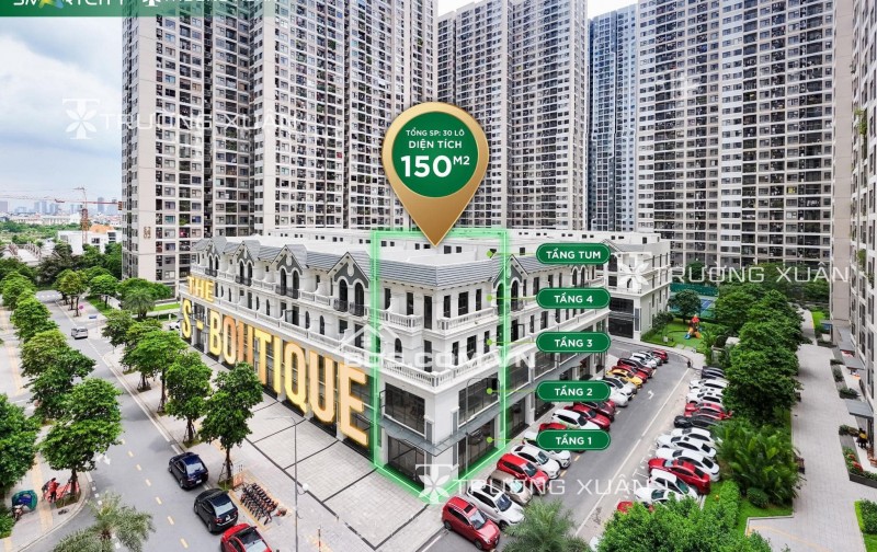 Sản phẩm giới hạn tại vinhomes smart city: shop the s -boutique, giá từ 74 tr/m2