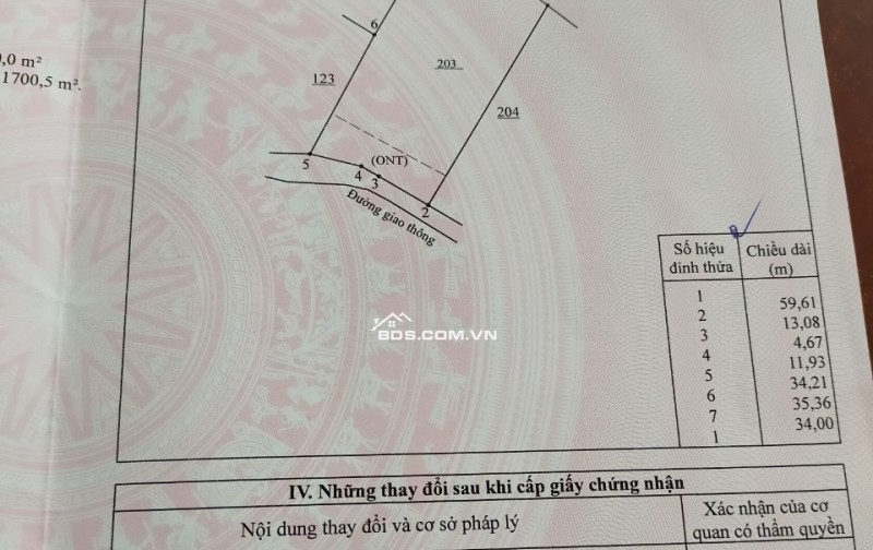 Cần bán 2000m2 có 300m2 thổ cư mặt tiền 30m nở hậu đường nhựa cách DT762 200m