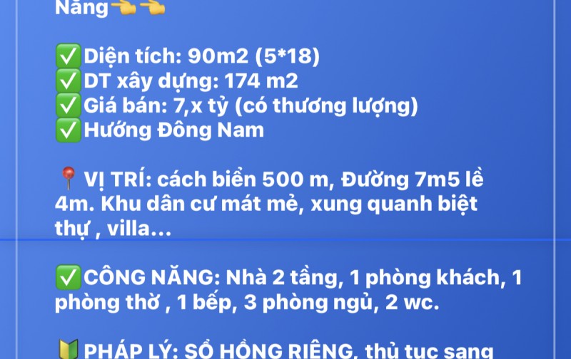 CHÍNH CHỦ Bán Căn Nhà Tâm Huyết - Đường Nguyễn Trực, Quận Sơn Trà, TP Đà Nẵng