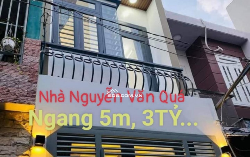 Nhà đẹp Nguyễn Văn Quá giáp GÒ VẤP_NGANG 5M, Rẻ 3TỶ...2 TẦNG,Sàn 80M2