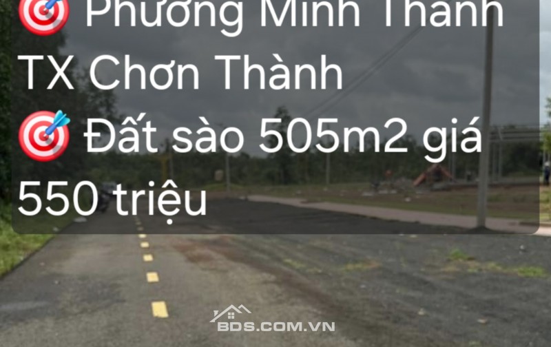 bán gấp lô đất chính chủ ở p ,minh thành , chơn thành giá 550trieu còn thương lượng