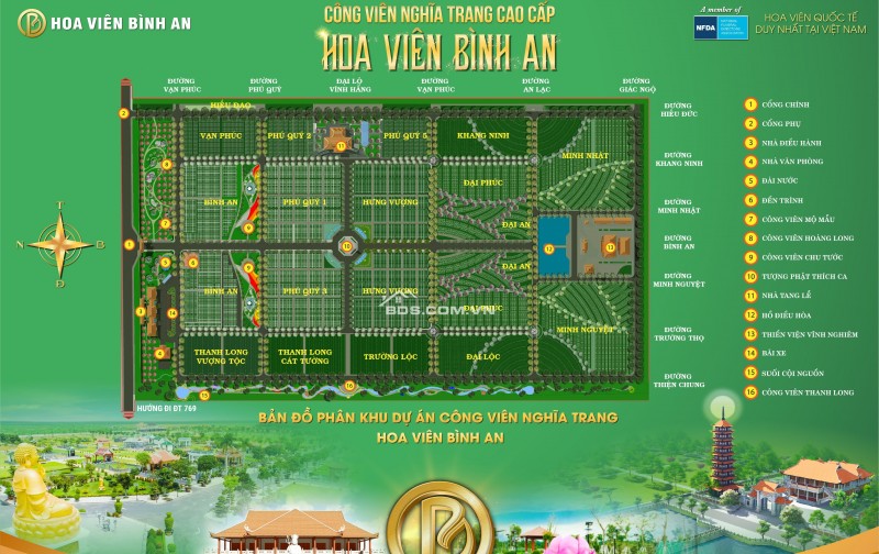 Bán Mộ Gia Tộc Hoa viên Bình An, Long Thành Đồng Nai