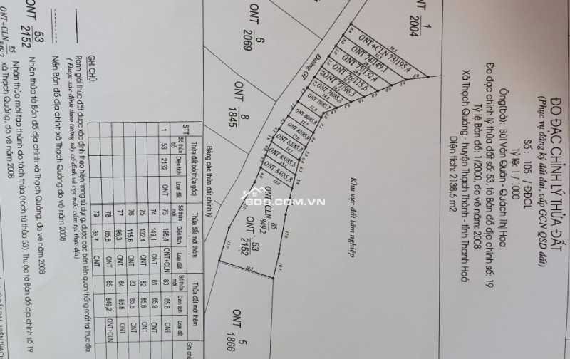 CẦN RA HÀNG NHANH 7 LÔ KCN 140HA THẠCH QUẢNG THANH HÓA GIÁ CHỈ 140TR/LÔ