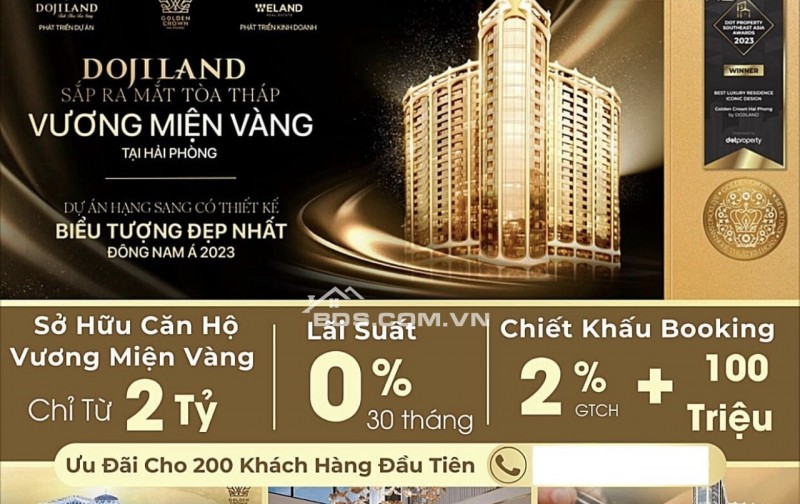 GOLDEN CROWN HẢI PHÒNG - TÒA THÁP VƯƠNG MIỆN VÀNG, NƠI SỐNG ĐẲNG CẤP NHẤT VIỆT NAM.