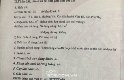 Chính chủ Bán nhà 3029 đại lộ Hùng Vương, TP Việt Trì