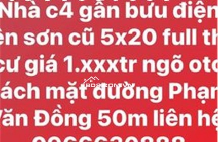 nhà cấp 4 gần bưu điện yên sơn cũ - 100m2 full thổ cư MT 5m