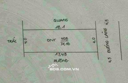 Tôi cần bán 71,6m2 đất Ngọc Hòa, giáp tt Chúc Sơn, Chương Mỹ,Hà Nội, mặt ngõ thông,ô tô vào