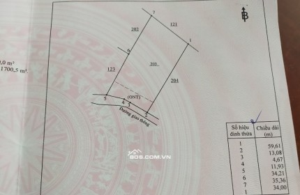 Cần bán 2000m2 có 300m2 thổ cư mặt tiền 30m nở hậu đường nhựa cách DT762 200m