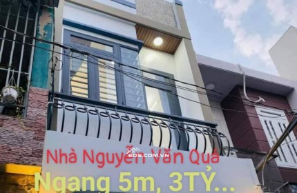 Nhà đẹp Nguyễn Văn Quá giáp GÒ VẤP_NGANG 5M, Rẻ 3TỶ...2 TẦNG,Sàn 80M2