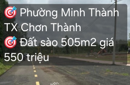 bán gấp lô đất chính chủ ở p ,minh thành , chơn thành giá 550trieu còn thương lượng