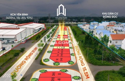 Bán Dãy Đất Nền 2 mặt tiền108m2 Làn1 nằm trung tâm lõi 3 đại KCN ở Phổ Yên, ngay trước cổng KCN Sam Sung-Yên Bình phục vụ  nhu cầu DV cho 150.000