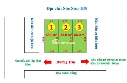 GIÁ CHỈ HƠN TỶ DT 68 M CÓ 50M ĐẤT THỔ CƯ ĐƯỜNG THÔNG RỘNG 6 M