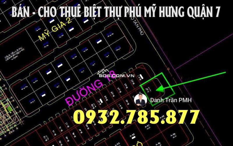 Lô đất góc Nam Đô 2 Phú Mỹ Hưng Quận 7 Gía 52 Tỷ LH 0932785877 Danh Trần PMH