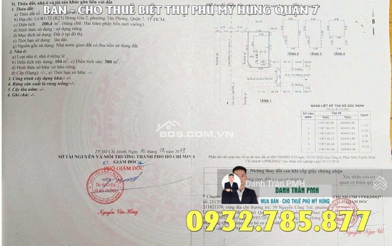 Căn Góc Hưng Gia 2 Mặt Tiền Phạm Văn Nghị - Phú Mỹ Hưng Q.7 Giá 63 tỷ LH 0932785877 Danh Trần PMH