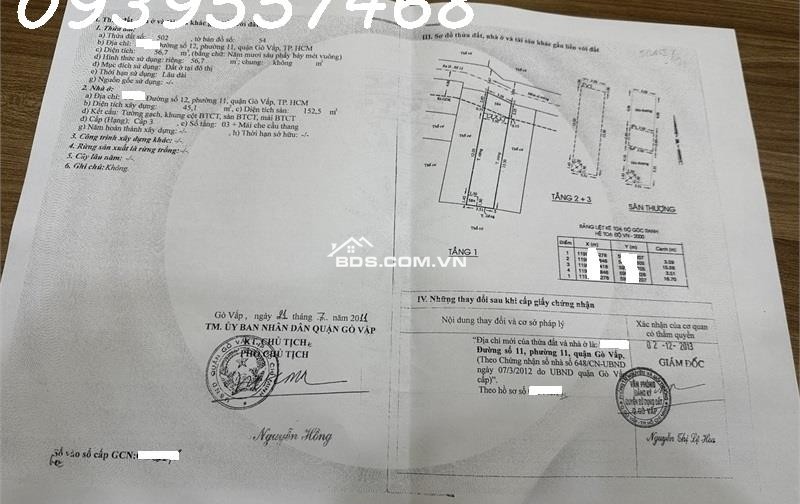 Cực Gấp!! Nhà 57m2, 4 Tầng. Ngay CV Làng Hoa, Nguyễn Văn Khối, Gò Vấp. TRẢ LÀ BÁN