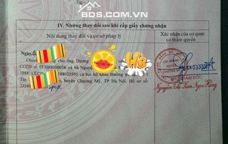 em bán lô đất đẹp diện tích  59 m full thổ cư. Mặt tiền (5,9 hậu 6,16 nở  x 9,7 m )Tại xóm làng - xã đại yên - chương Mỹ - Hà nội 
 Ô tô đỗ cửa ,