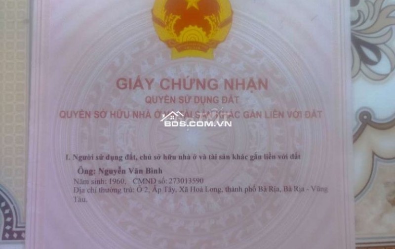 Cần bán nhà gần Chợ Hòa Long sổ hồng riêng