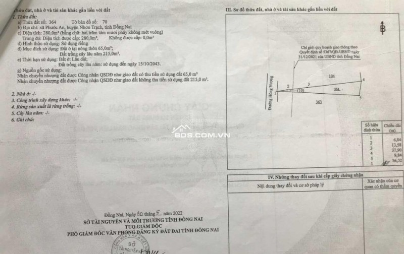 Bán đất 3 MT Hùng Vương, Phước An 668m2 (8x56m) nở hậu 16,5m (165m2) thổ cư