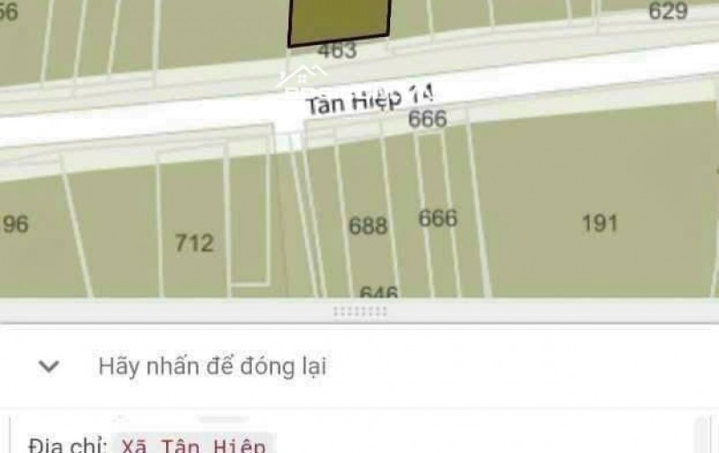 Bán đất MT Tân Hiệp 14,  Tân hiệp , Hóc Môn  . DT 15 x 40m, nở hậu, SHR 582m2 full thổ cư .