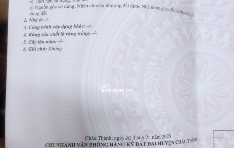 Nền đẹp hướng Đông Bắc dt 5x20 đường số 10 kdc Đông Phú. Hỗ trợ vay ngân hàng.