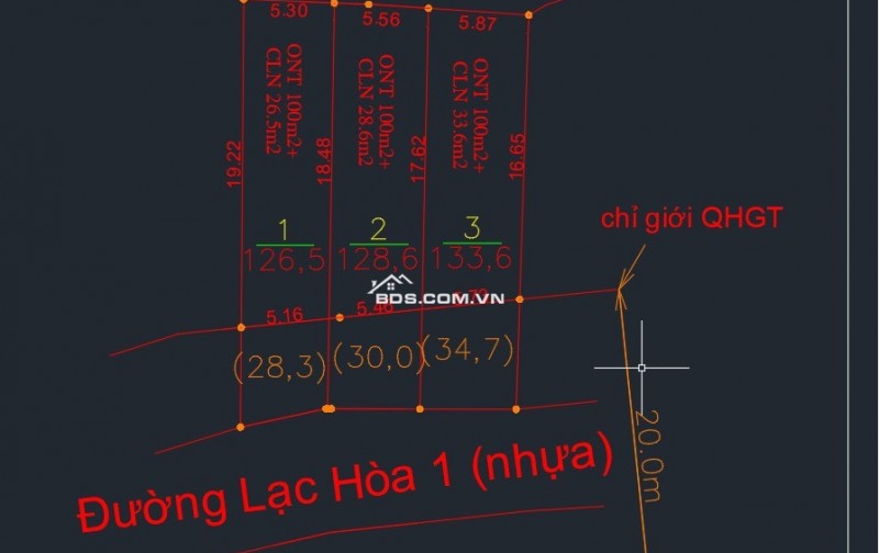 Bán Đất Mặt tiền Lạc Hoà 1, Diên hòa, diên khánh, Khánh hòa, QH rộng 20m