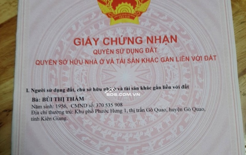 Bán đất Huyện Gò Quao, Kiên Giang, 1981.8m2 sẵn SHR chỉ 100tr/m. Lh:0988679171